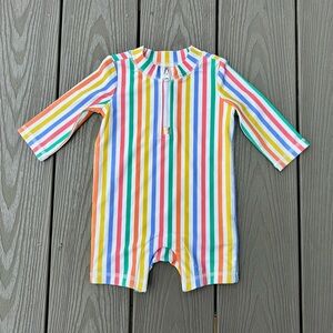 Baby GAP vertical rainbow stripe baby one piece rash guard swimsuit